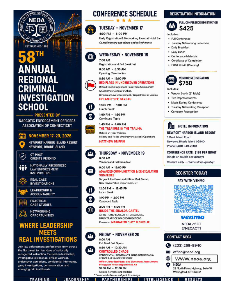57th Annual Regional Criminal Investigation School event details 2
